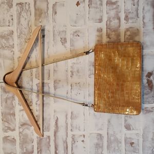 Vintage Furla Yellow Snakeskin Shoulder Bag